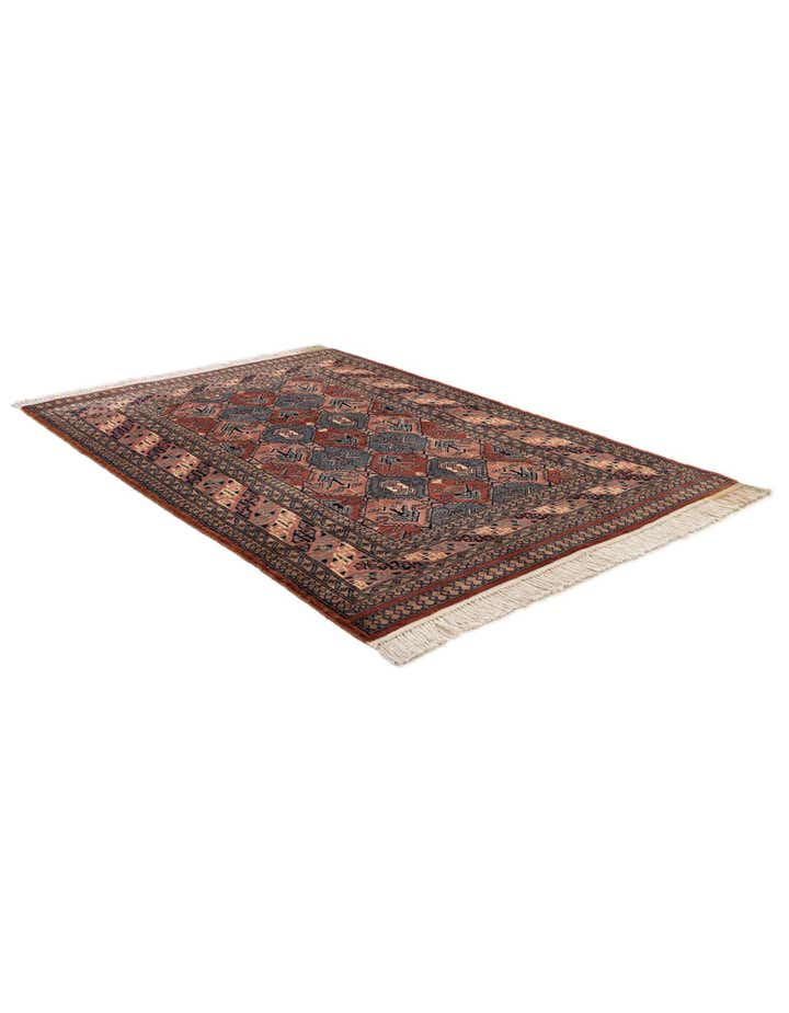 4' 4 x 6' 4 Hand Knotted Bokhara Oriental Wool Rug