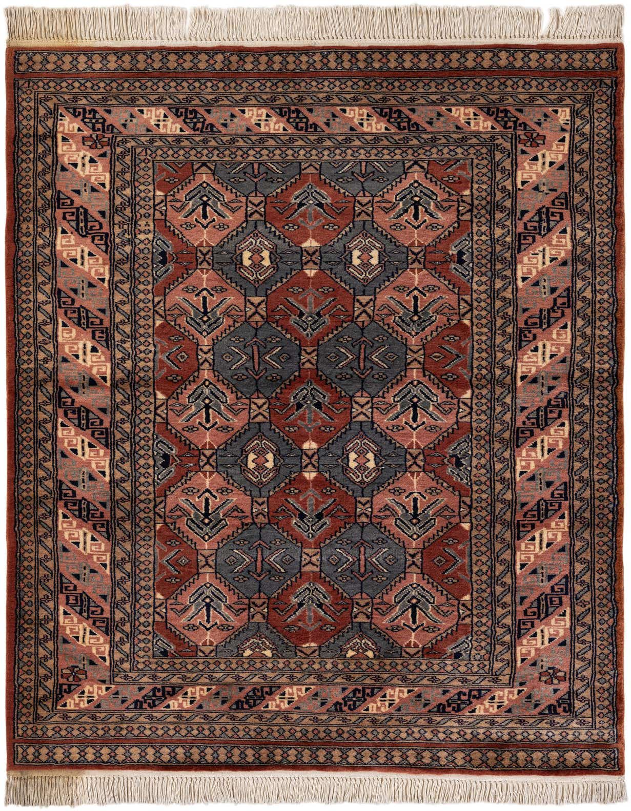 4' 4 x 6' 4 Hand Knotted Bokhara Oriental Wool Rug