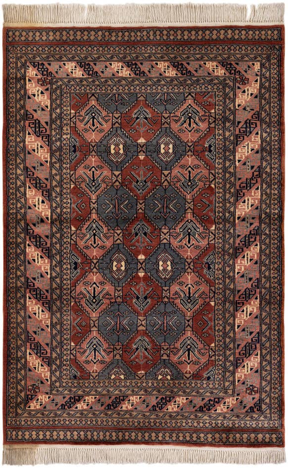 Detail image of 4' 4 x 6' 4 Hand Knotted Bokhara Oriental Wool Rug