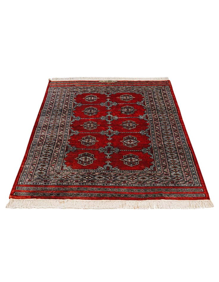 Detail image of 4' 2 x 5' 9 Hand Knotted Bokhara Oriental Wool Rug