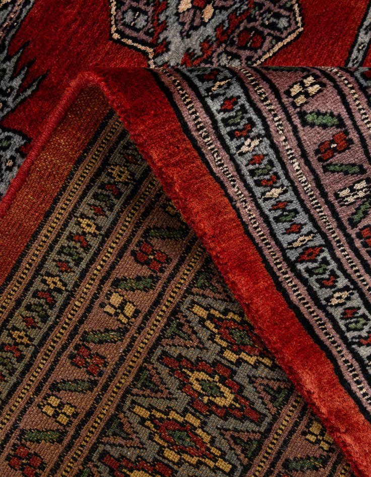 Detail image of 4' 2 x 5' 9 Hand Knotted Bokhara Oriental Wool Rug
