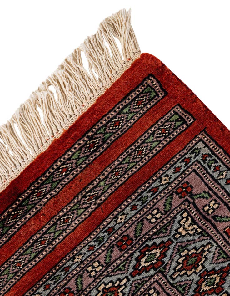 Detail image of 4' 2 x 5' 9 Hand Knotted Bokhara Oriental Wool Rug