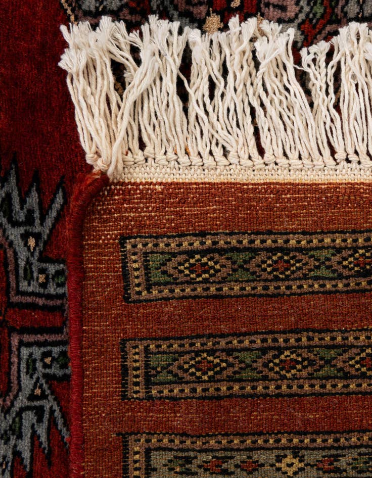 Detail image of 4' 2 x 5' 9 Hand Knotted Bokhara Oriental Wool Rug