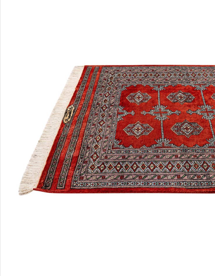 Detail image of 4' 2 x 5' 9 Hand Knotted Bokhara Oriental Wool Rug