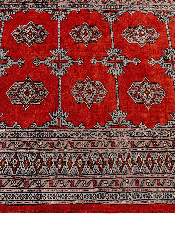 Detail image of 4' 2 x 5' 9 Hand Knotted Bokhara Oriental Wool Rug