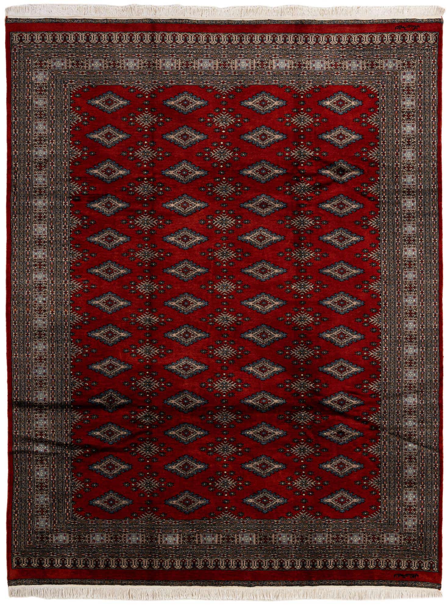 7' 4 x 9' 8 Hand Knotted Bokhara Oriental Wool Rug