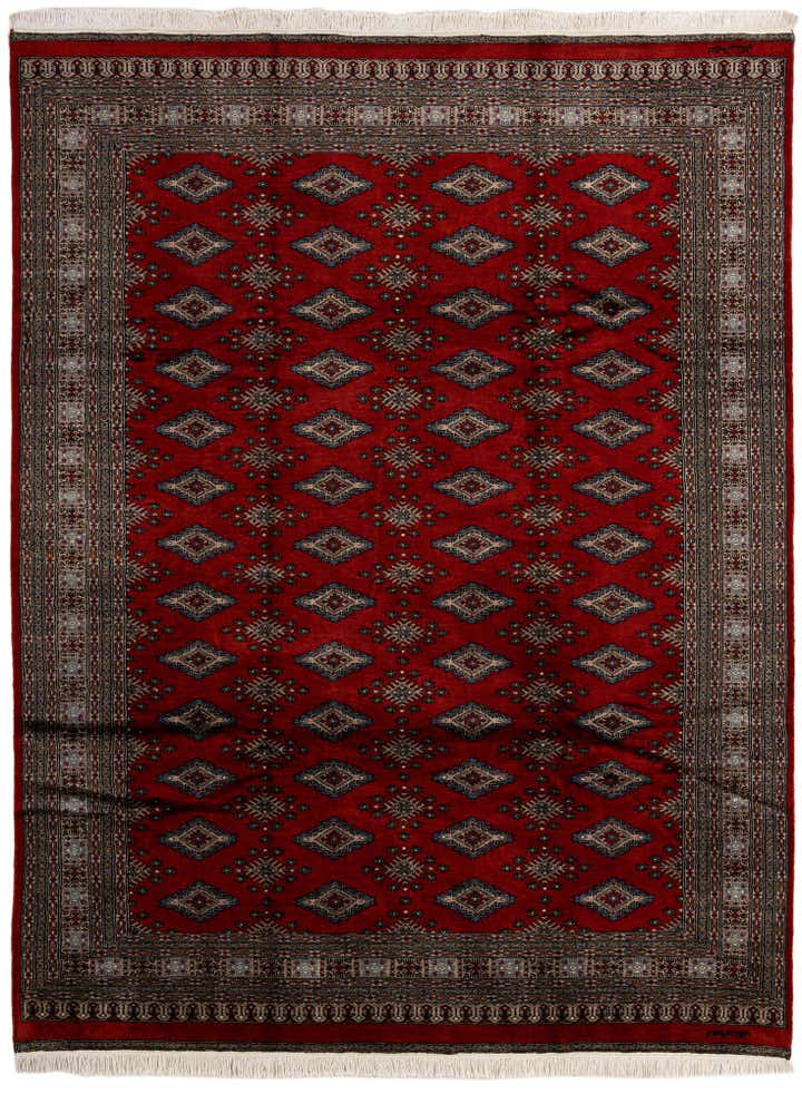 7' 4 x 9' 8 Hand Knotted Bokhara Oriental Wool Rug