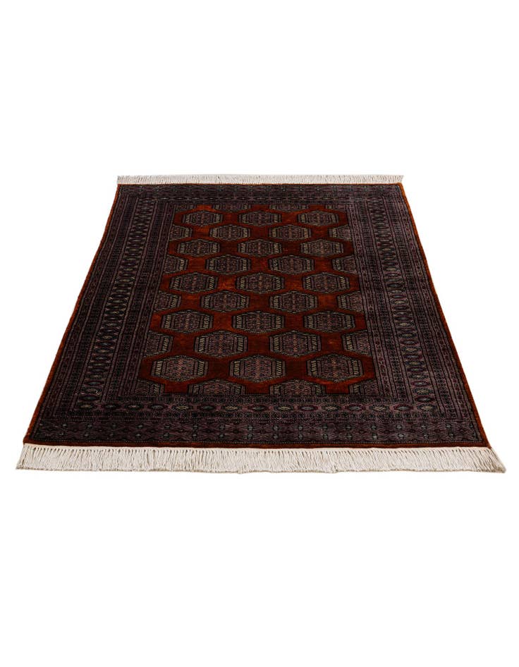 Detail image of 4' x 5' 3 Hand Knotted Bokhara Oriental Wool Rug