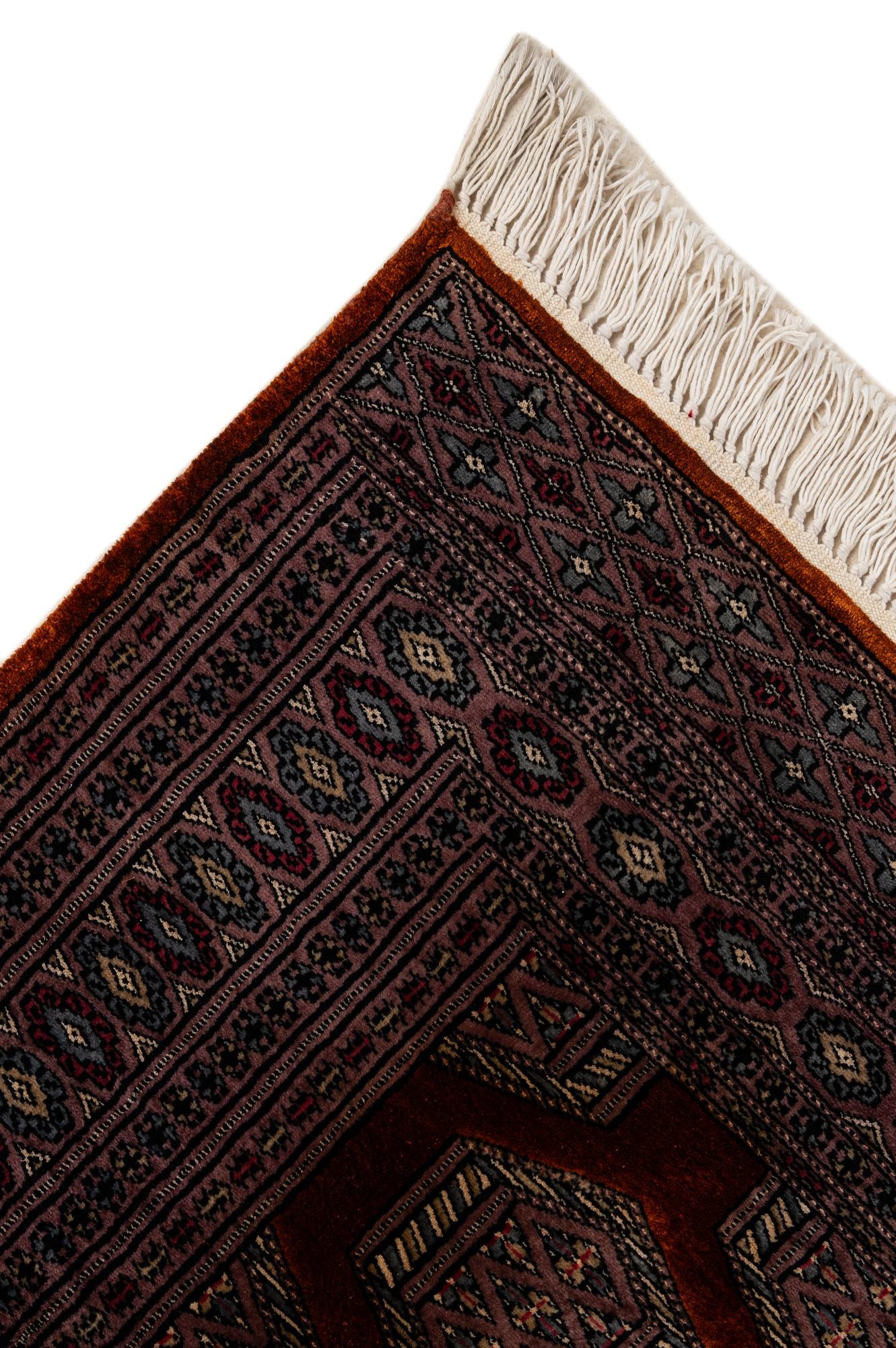 4' x 5' 3 Hand Knotted Bokhara Oriental Wool Rug