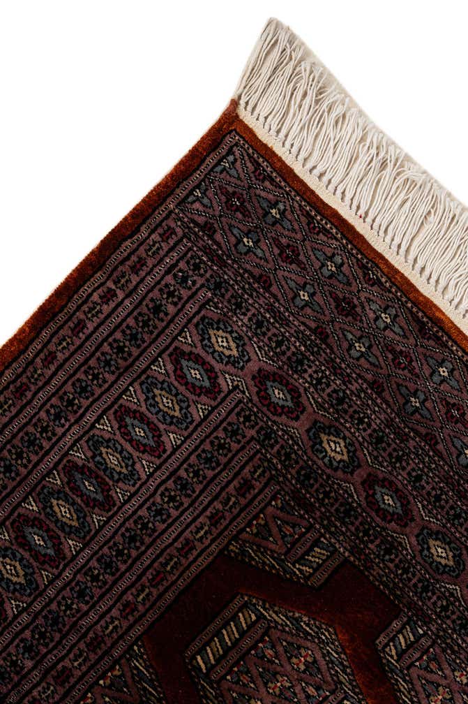 4' x 5' 3 Hand Knotted Bokhara Oriental Wool Rug