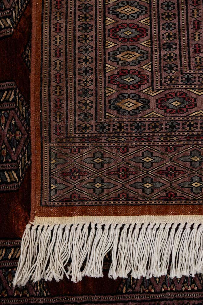 4' x 5' 3 Hand Knotted Bokhara Oriental Wool Rug