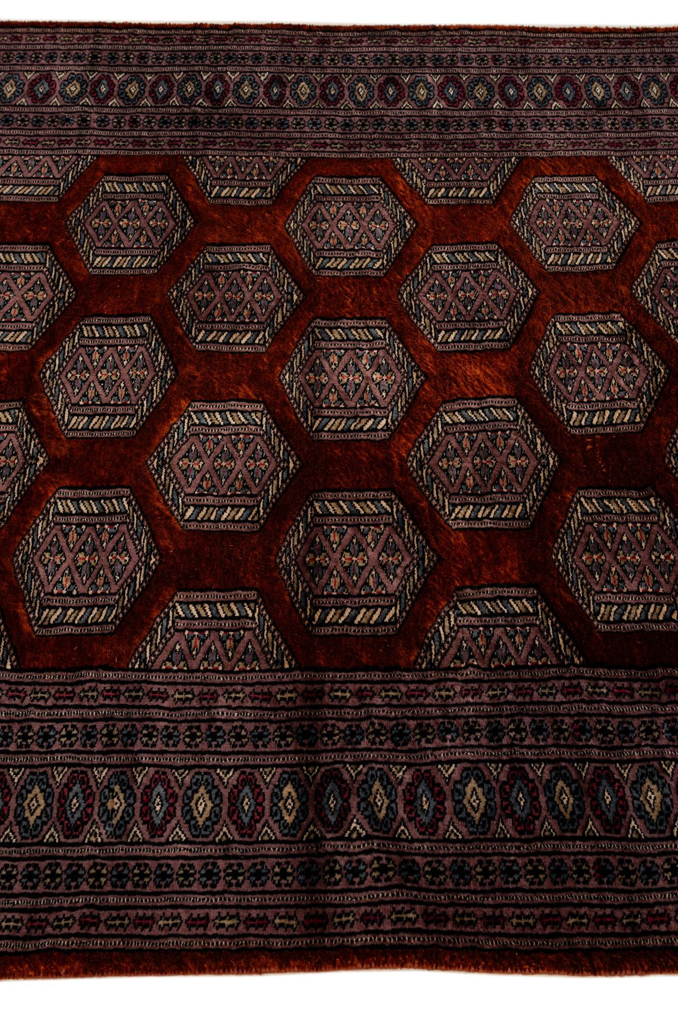 4' x 5' 3 Hand Knotted Bokhara Oriental Wool Rug