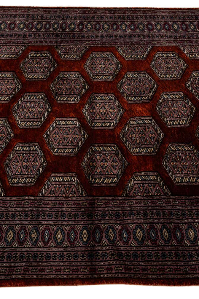 4' x 5' 3 Hand Knotted Bokhara Oriental Wool Rug