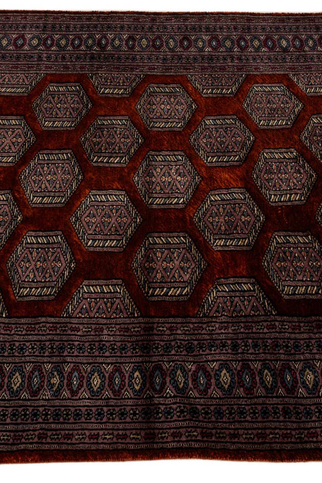 Detail image of 4' x 5' 3 Hand Knotted Bokhara Oriental Wool Rug