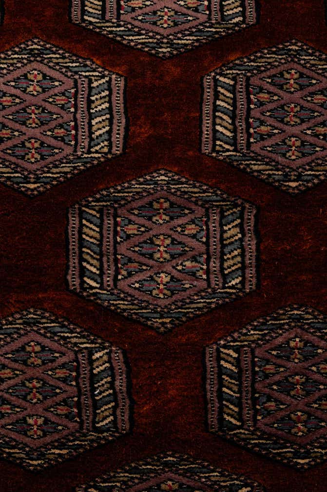 4' x 5' 3 Hand Knotted Bokhara Oriental Wool Rug