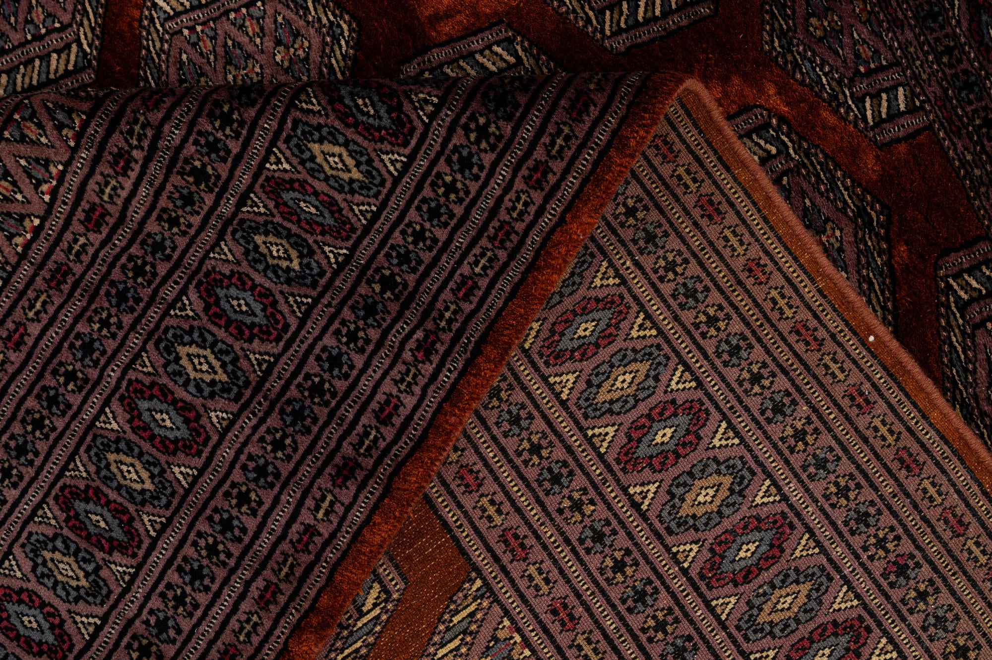 4' x 5' 3 Hand Knotted Bokhara Oriental Wool Rug