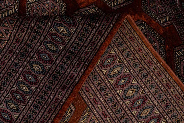 4' x 5' 3 Hand Knotted Bokhara Oriental Wool Rug
