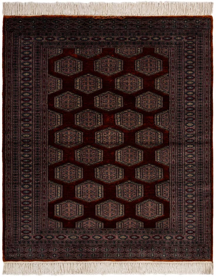 Detail image of 4' x 5' 3 Hand Knotted Bokhara Oriental Wool Rug