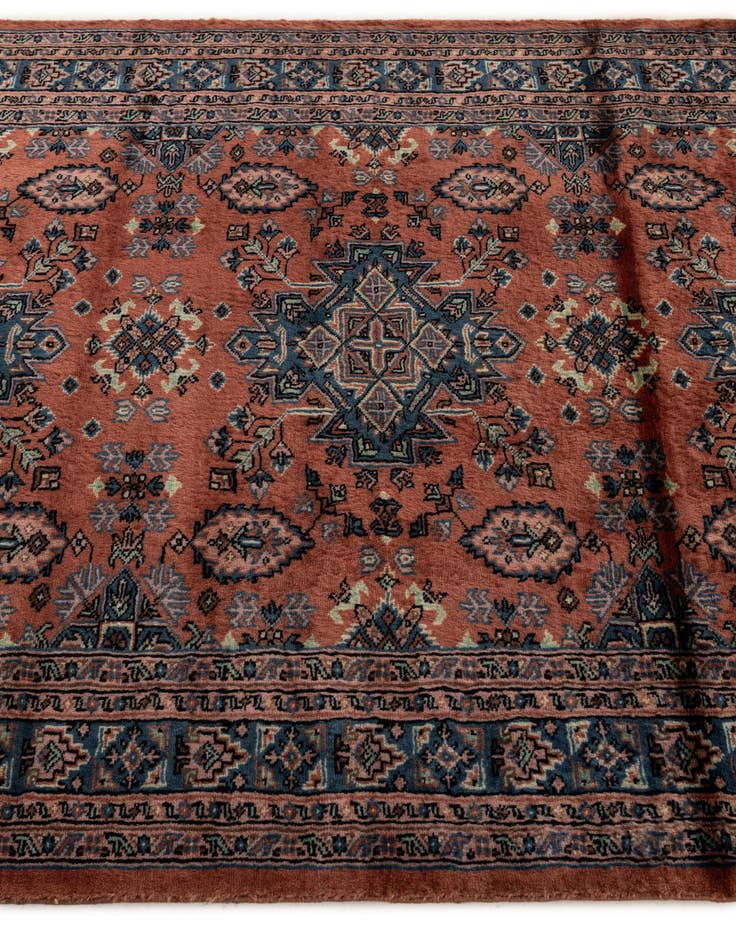 Detail image of 4' 5 x 6' 2 Hand Knotted Bokhara Oriental Wool Rug