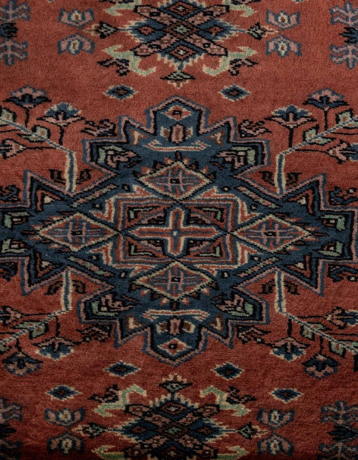 Detail image of 4' 5 x 6' 2  Hand Knotted Bokhara Oriental Wool Rug