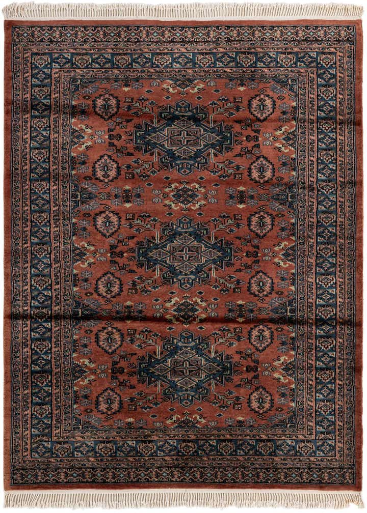 4' 5 x 6' 2 Hand Knotted Bokhara Oriental Wool Rug