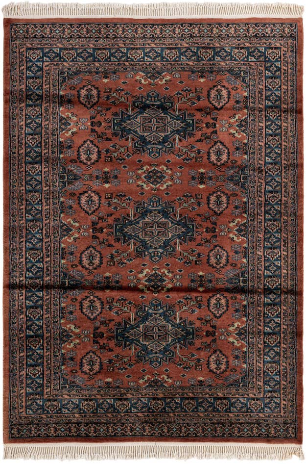 Detail image of 4' 5 x 6' 2 Hand Knotted Bokhara Oriental Wool Rug