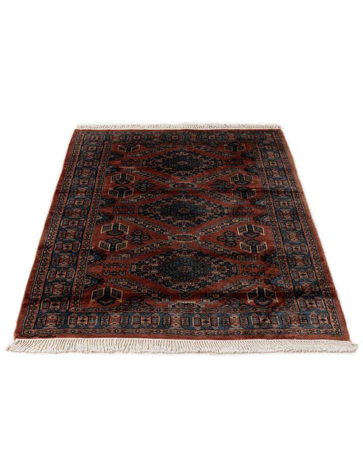 4' 3 x 5' 8 Hand Knotted Bokhara Oriental Wool Rug
