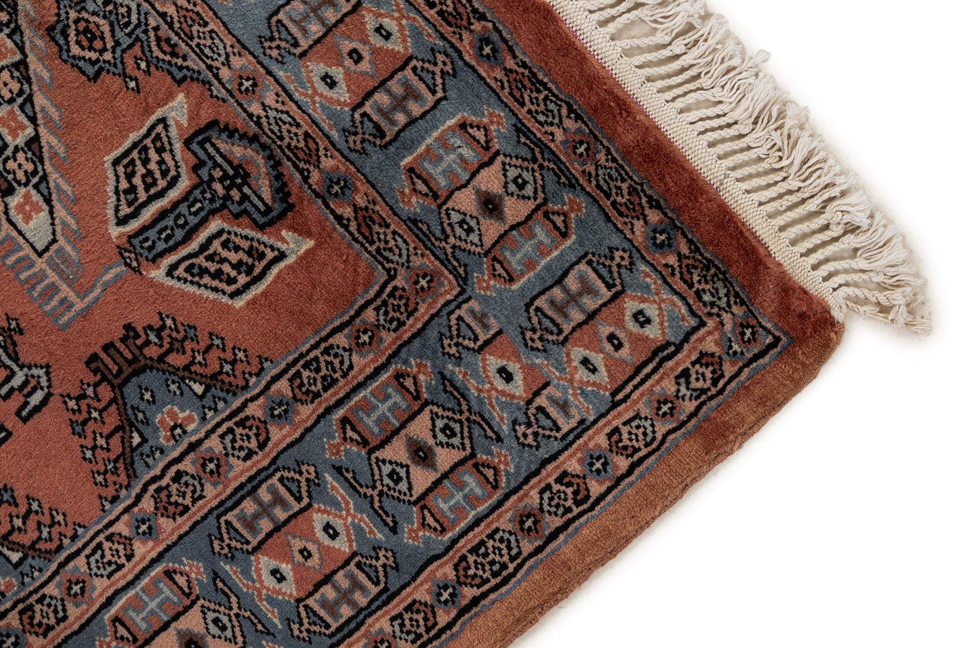 4' 3 x 5' 8 Hand Knotted Bokhara Oriental Wool Rug