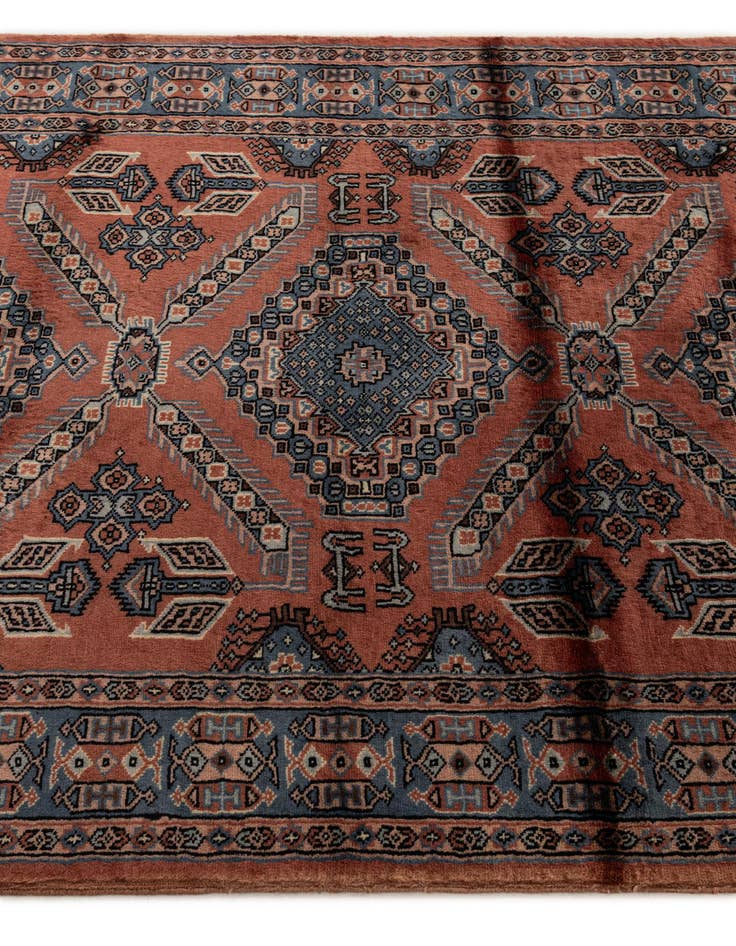 Detail image of 4' 3 x 5' 8  Hand Knotted Bokhara Oriental Wool Rug