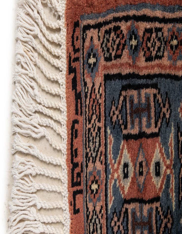 Detail image of 4' 3 x 5' 8  Hand Knotted Bokhara Oriental Wool Rug
