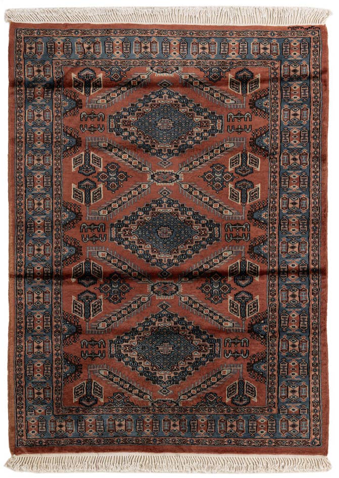 Detail image of 4' 3 x 5' 8 Hand Knotted Bokhara Oriental Wool Rug