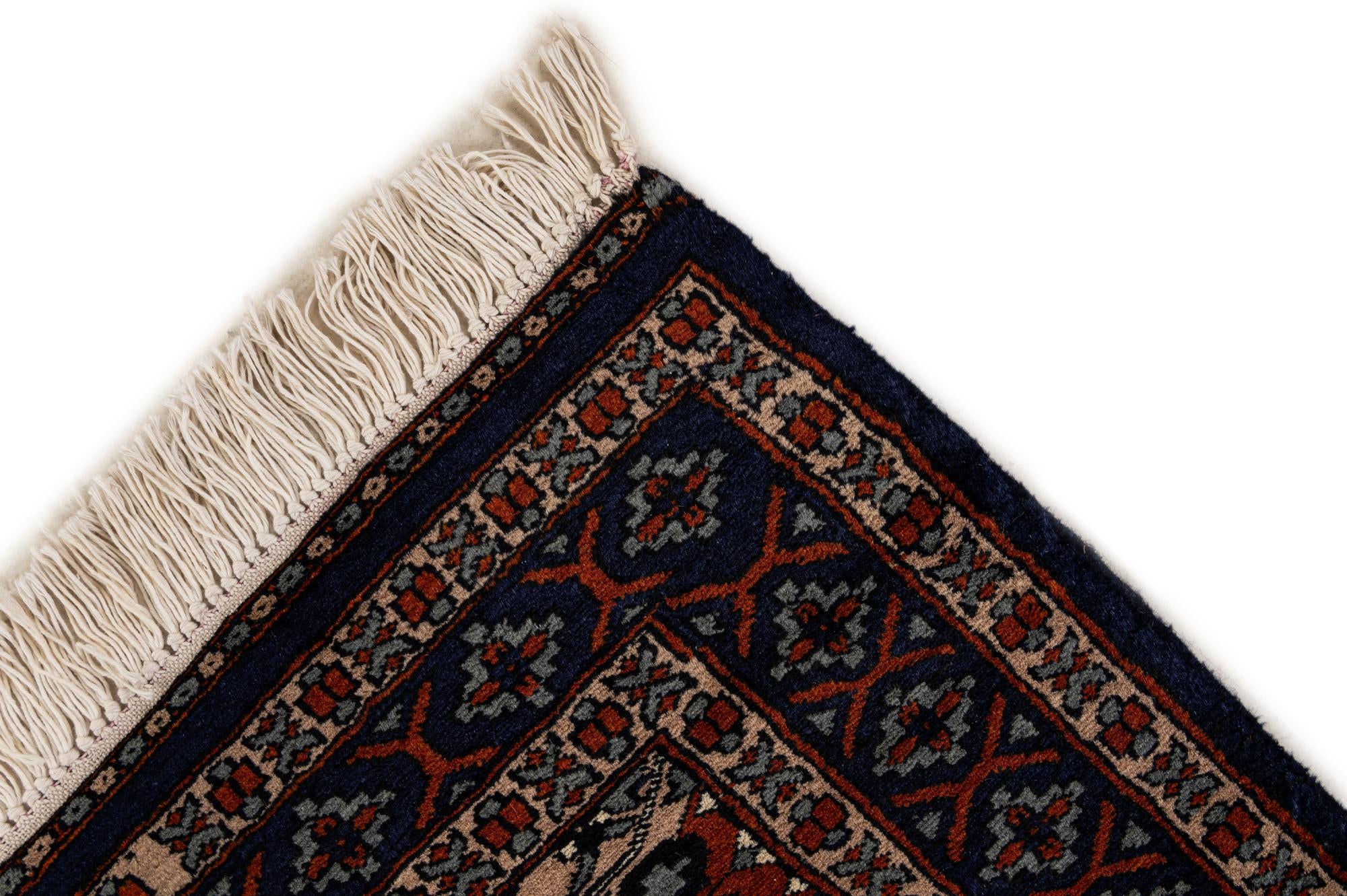2' 7 x 4' 5 Hand Knotted Bokhara Oriental Wool Rug