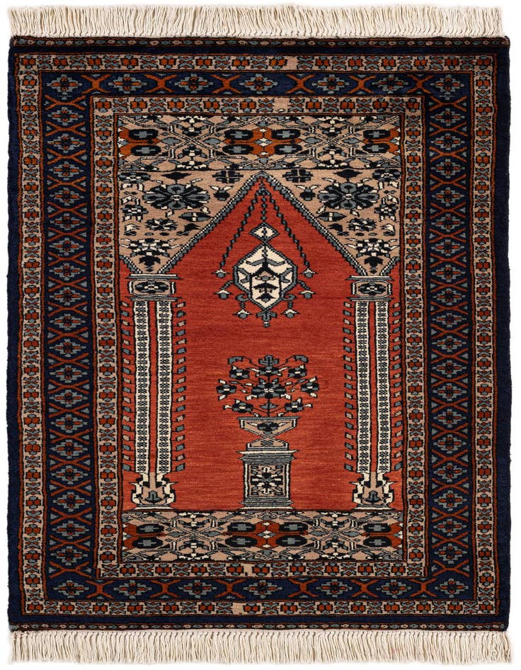 Detail image of 2' 7 x 4' 5 Hand Knotted Bokhara Oriental Wool Rug