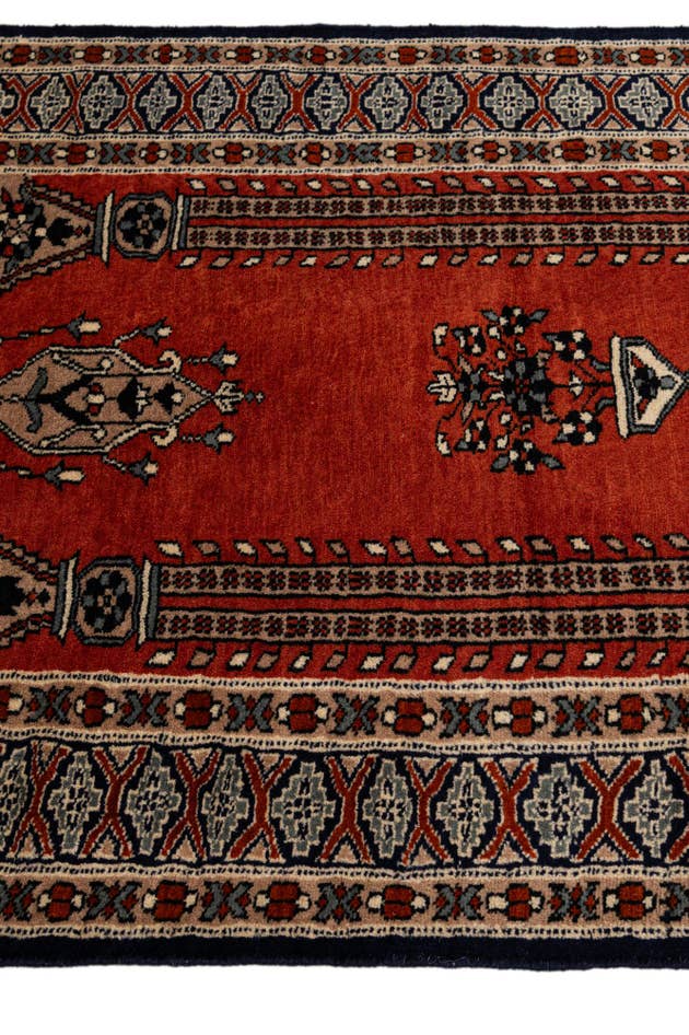 Detail image of 2' 8 x 4' 6 Hand Knotted Bokhara Oriental Wool Rug
