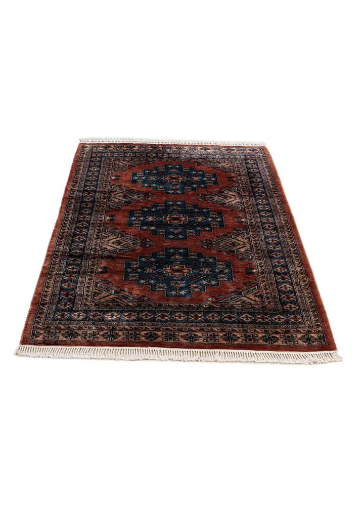 4' 3 x 6' 3 Hand Knotted Bokhara Oriental Wool Rug