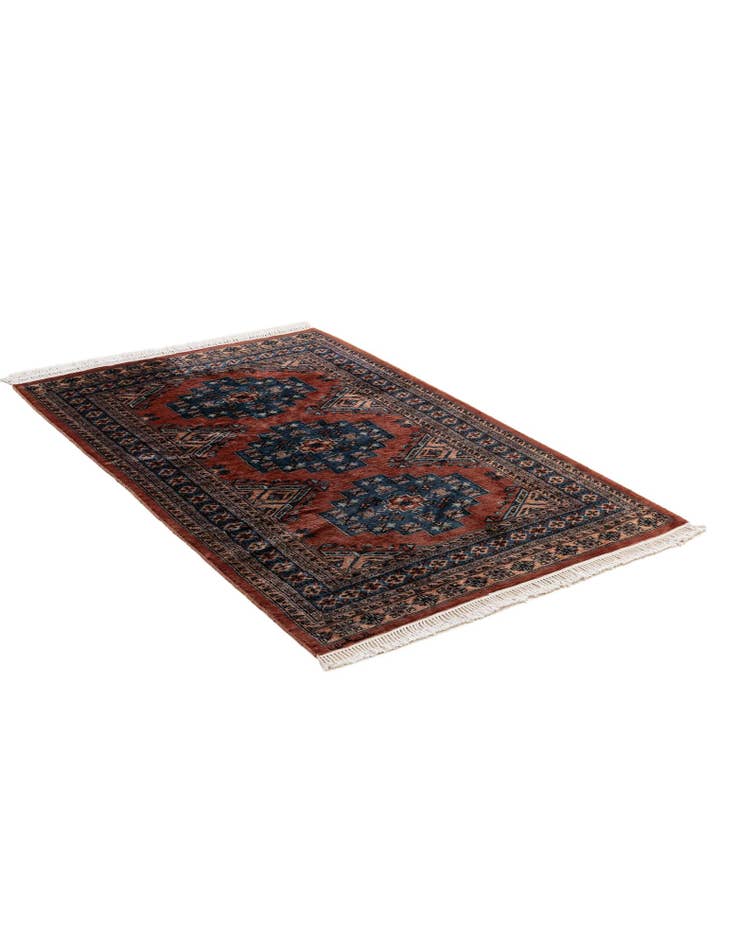 Detail image of 4' 3 x 6' 3 Hand Knotted Bokhara Oriental Wool Rug