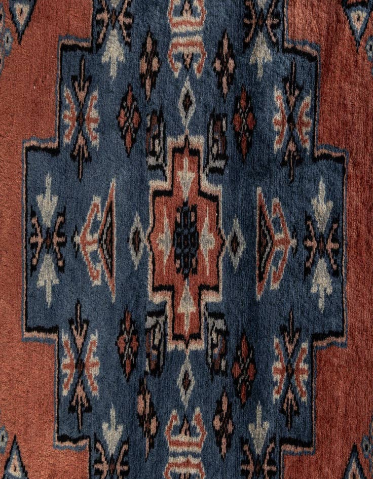 Detail image of 4' 3 x 6' 3 Hand Knotted Bokhara Oriental Wool Rug