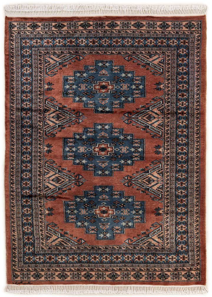 4' 3 x 6' 3 Hand Knotted Bokhara Oriental Wool Rug
