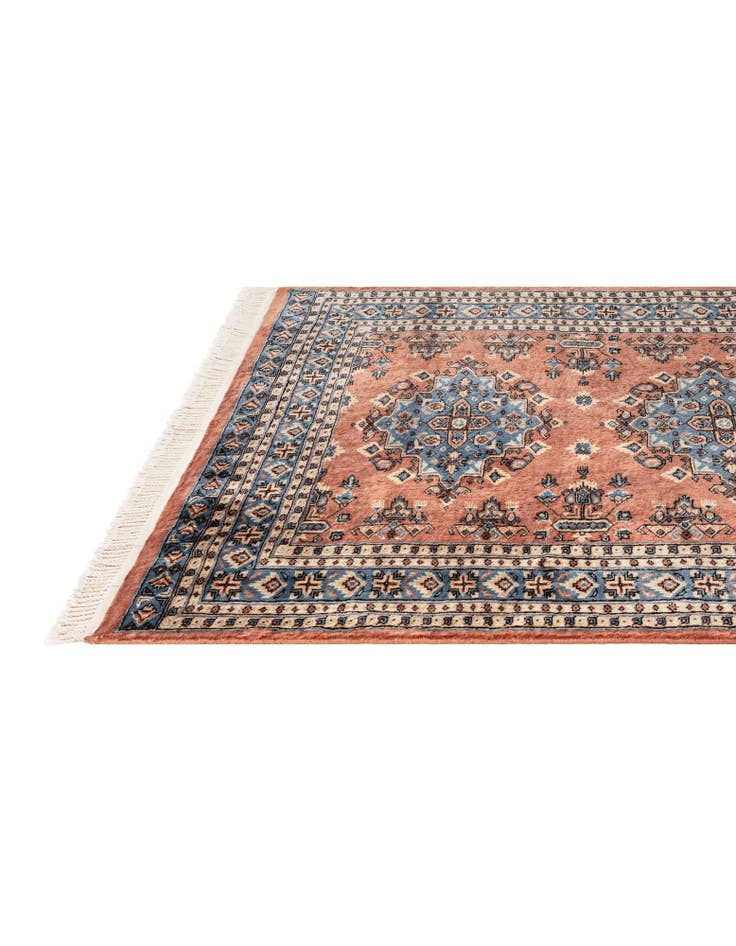 Detail image of 4' 2 x 6' 2 Hand Knotted Bokhara Oriental Wool Rug