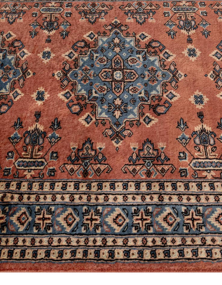 Detail image of 4' 2 x 6' 2  Hand Knotted Bokhara Oriental Wool Rug