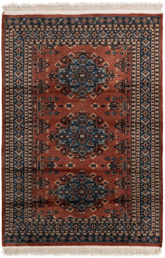 4' 2 x 6' 2 Hand Knotted Bokhara Oriental Wool Rug