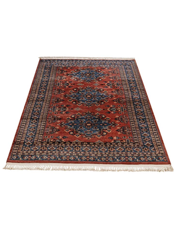 Detail image of 4' 2 x 6' 6  Hand Knotted Bokhara Wool Rug