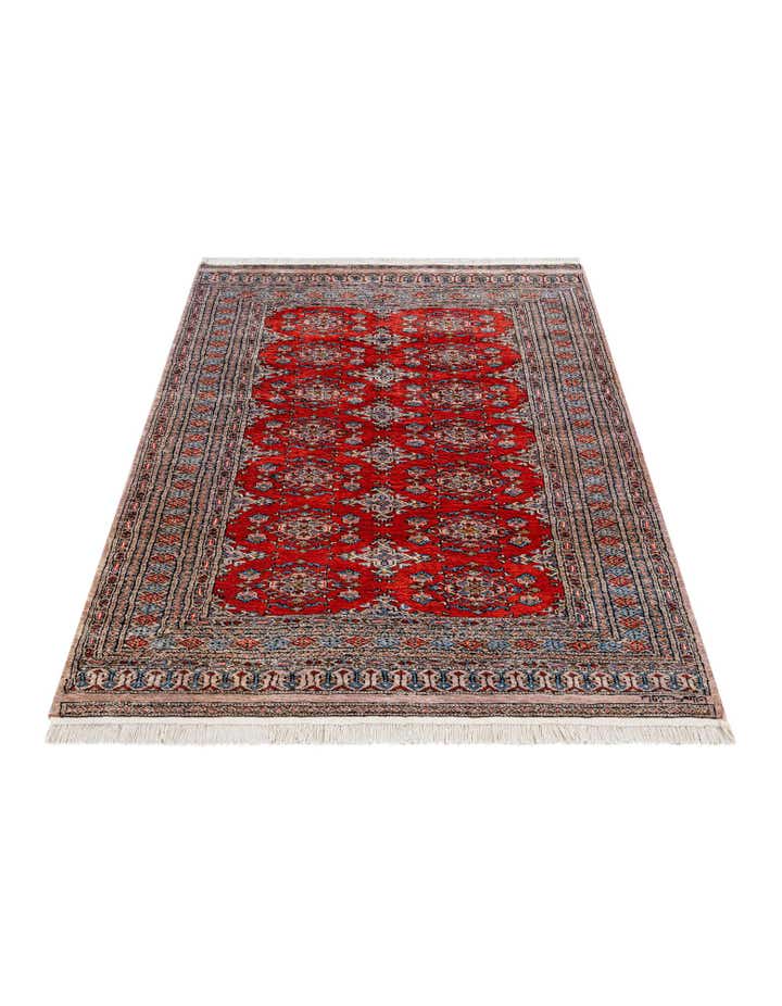 4' 2 x 6' 5 Hand Knotted Bokhara Oriental Wool Rug