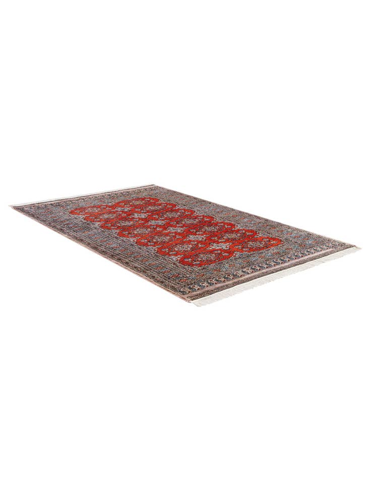 Detail image of 4' 2 x 6' 5 Hand Knotted Bokhara Oriental Wool Rug