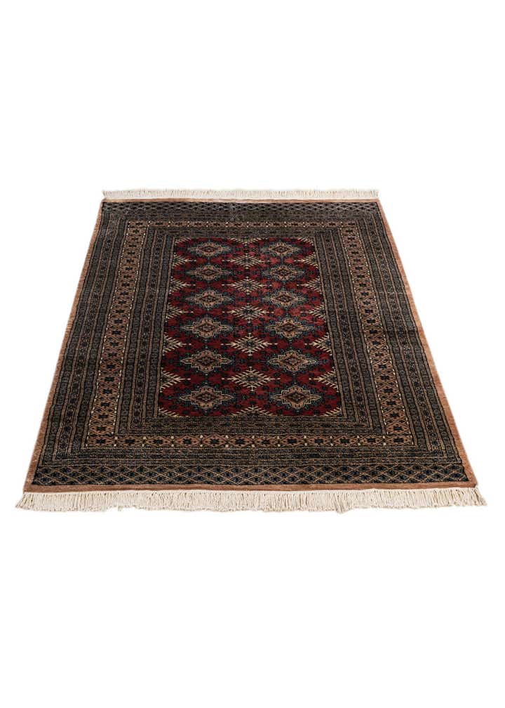 4' 2 x 5' 11 Hand Knotted Bokhara Oriental Wool Rug