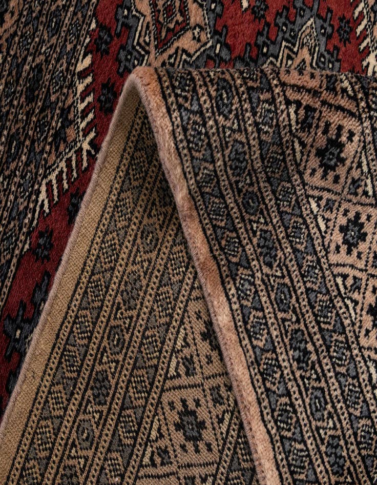 Detail image of 4' 2 x 5' 11  Hand Knotted Bokhara Oriental Wool Rug