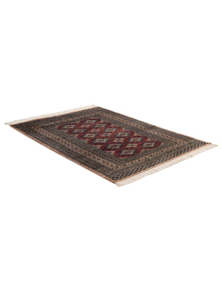 Detail image of 4' 2 x 5' 11 Hand Knotted Bokhara Oriental Wool Rug