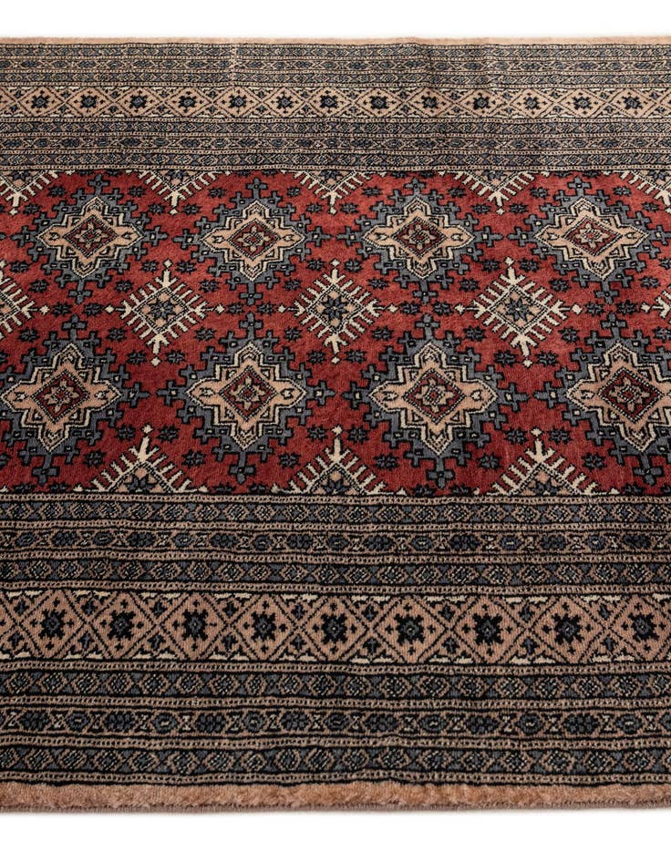 Detail image of 4' 2 x 5' 11  Hand Knotted Bokhara Oriental Wool Rug