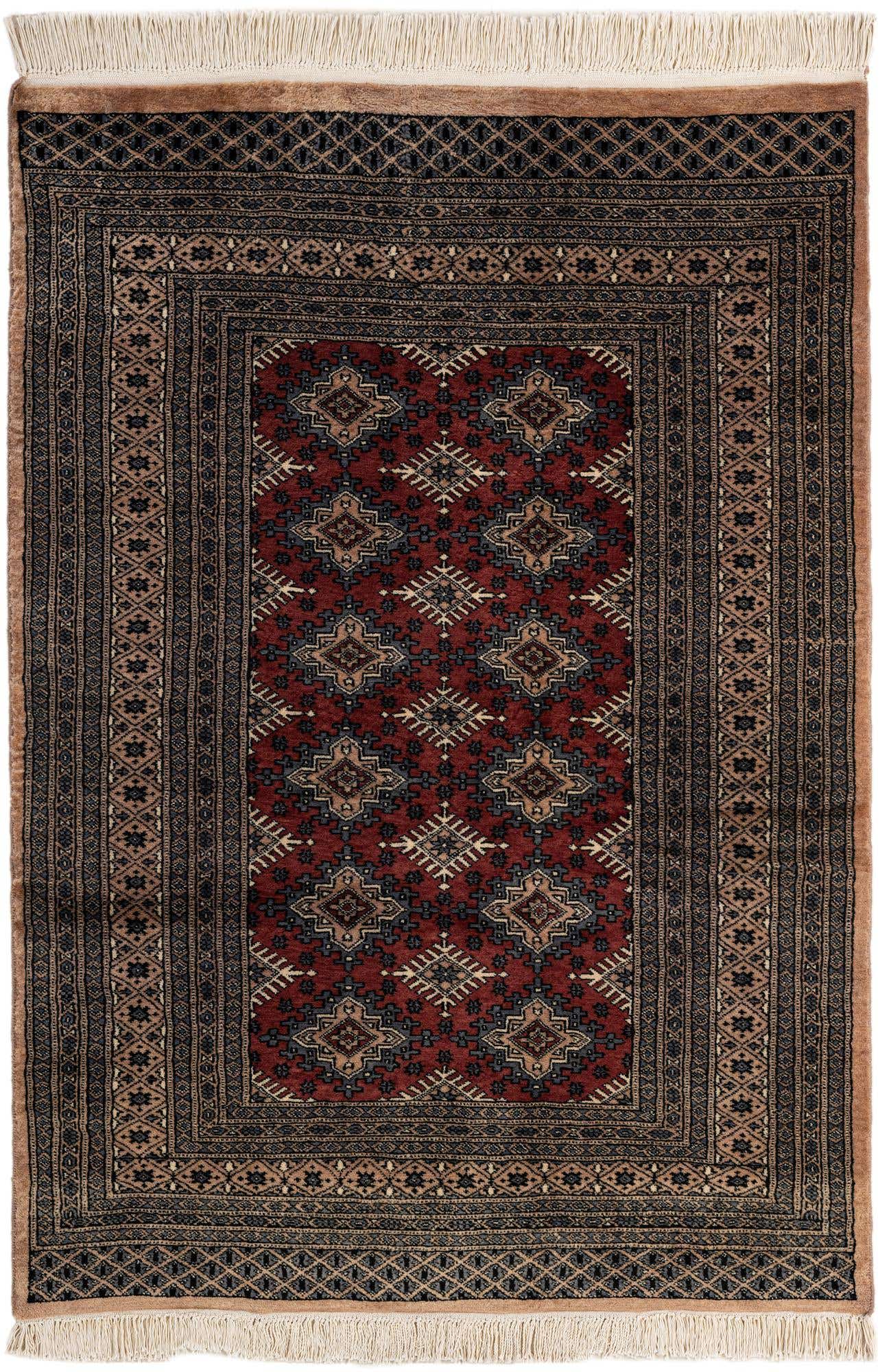 4' 2 x 5' 11 Hand Knotted Bokhara Oriental Wool Rug