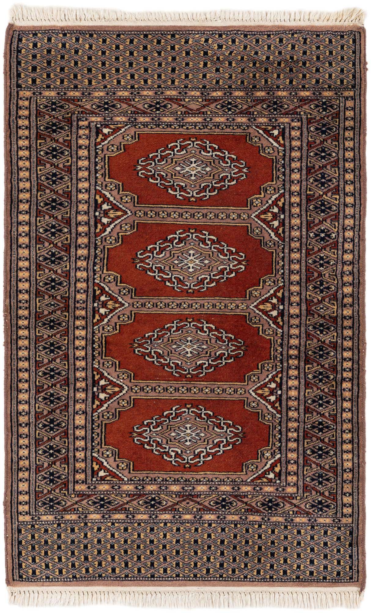 2' 7 x 4' 1 Hand Knotted Bokhara Oriental Wool Rug